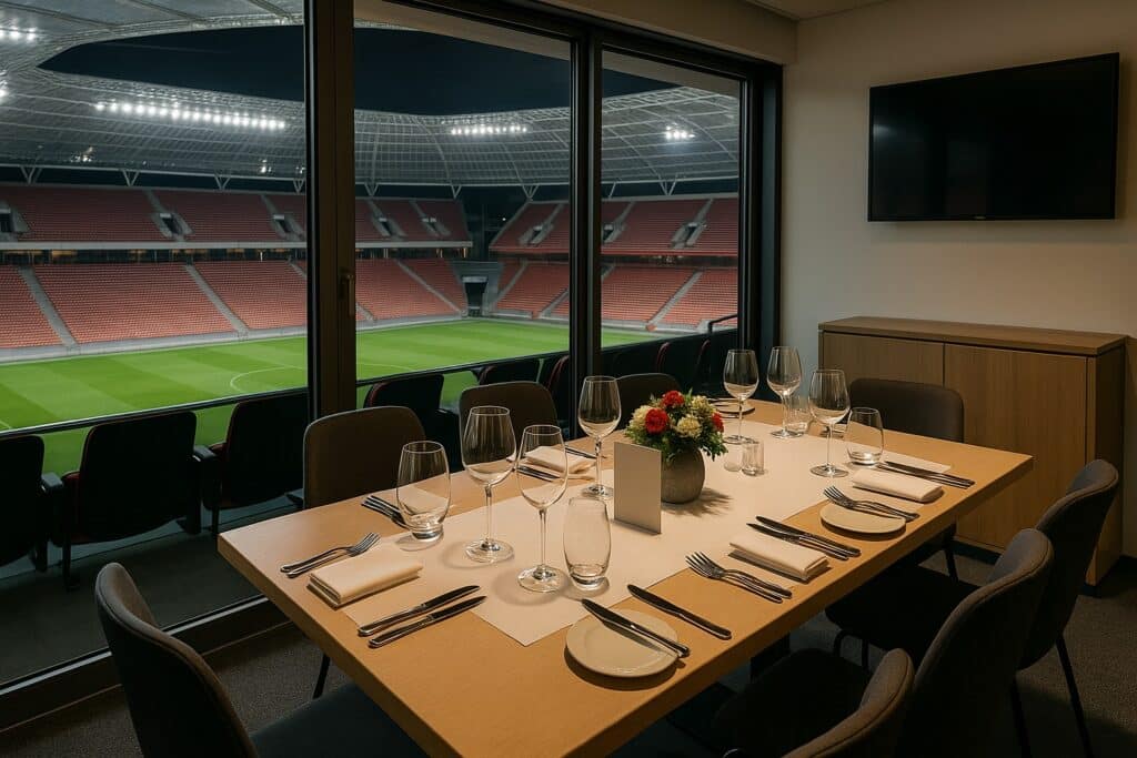 Exclusive VIP box in the BayArena with catering