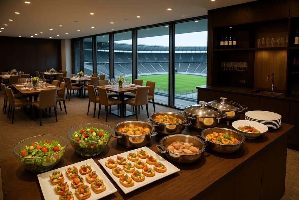 Hospitality Bereich mit Gourmet-Catering beim Pokalfinale